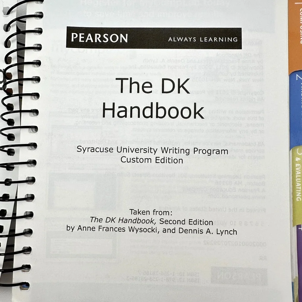 The DK Handbook Syracuse U Writing Program Custom Edition 2011 Wysocki 2nd Ed